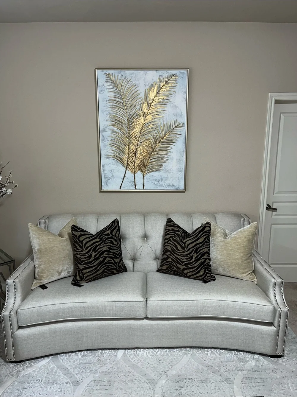 1-NWT P/Kaufmann luxe Brown Ivory Zebra design decorative pillow
